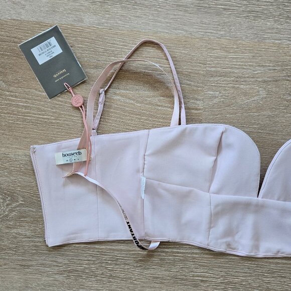 NWT HOUSE OF CB Pabla Plunge Neck Crop Top Small Ballet Slipper New With Tags - Picture 11 of 16
